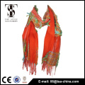 Nationality tassels pareo orange girl scarf